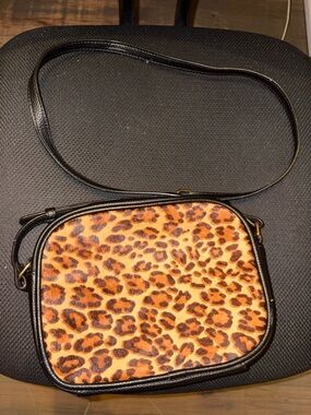 Kate & Alex Leopard Print Crossbody Bag with Black Trim